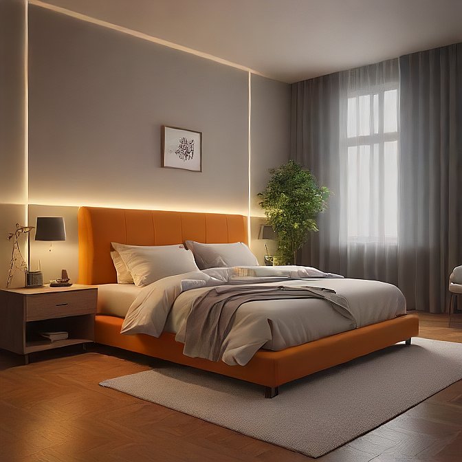 King size bed with headboard