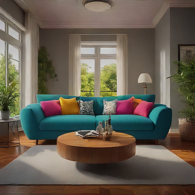 Luxury fabric sofa in living room