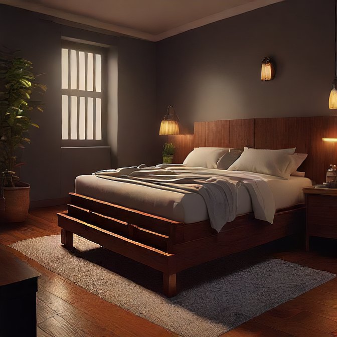 Contemporary bed with storage