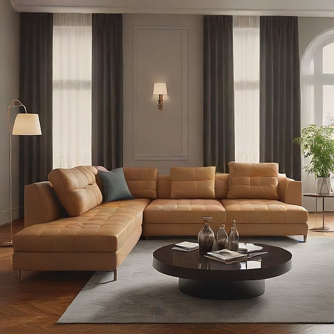 Premium leather sofa, dark brown